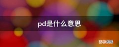 pd是什么意思?