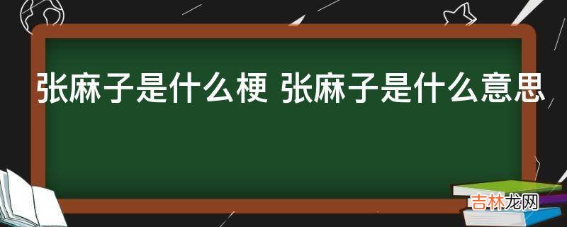 张麻子是什么梗?