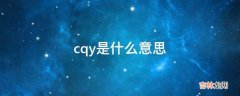 cqy是什么意思?