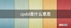 cpdd是什么意思?