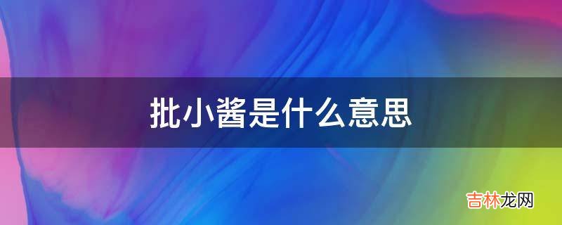 批小酱是什么意思?