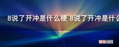 8说了开冲是什么梗?