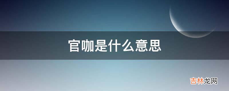 官咖是什么意思?