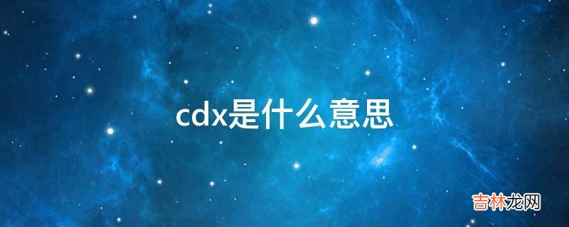 cdx是什么意思?