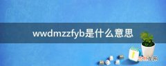 wwdmzzfyb是什么意思?