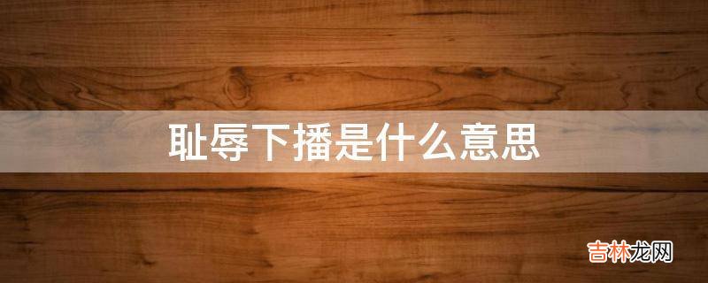 耻辱下播是什么意思?