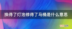 换得了灯泡修得了马桶是什么意思?