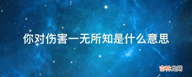 你对伤害一无所知是什么意思?