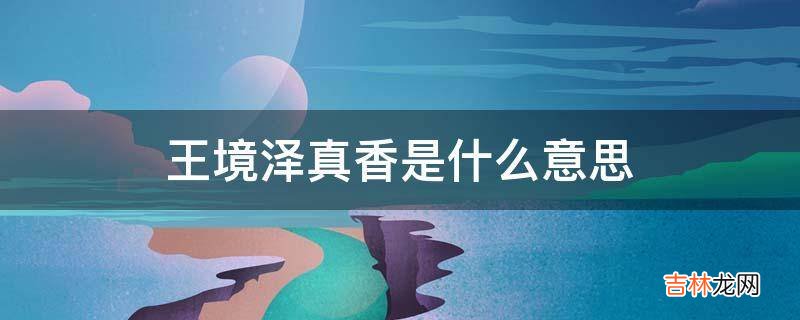 王境泽真香是什么意思?