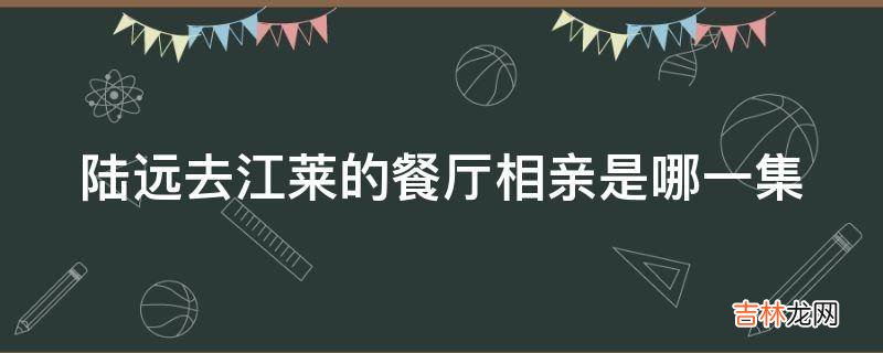 陆远去江莱的餐厅相亲是哪一集?