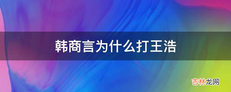 韩商言为什么打王浩?