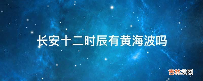 长安十二时辰有黄海波吗?