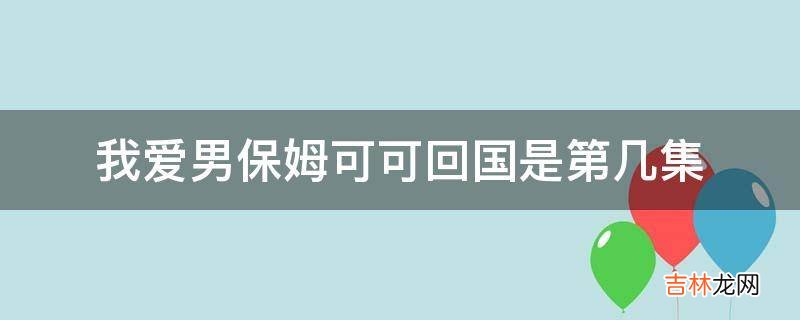 我爱男保姆可可回国是第几集?