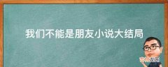 我们不能是朋友小说大结局?