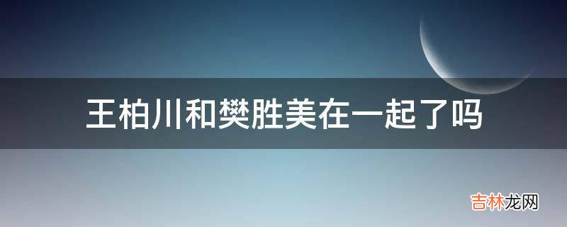 王柏川和樊胜美在一起了吗?