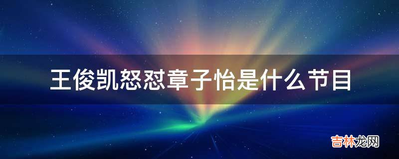 王俊凯怒怼章子怡是什么节目?