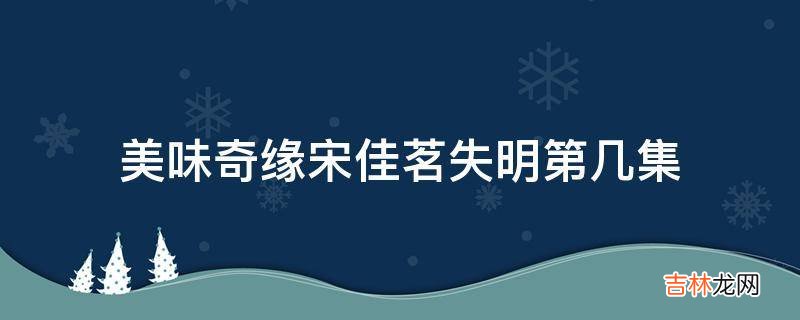 美味奇缘宋佳茗失明第几集?