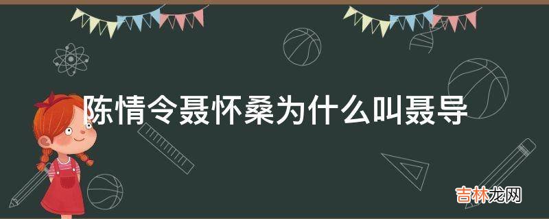 陈情令聂怀桑为什么叫聂导?