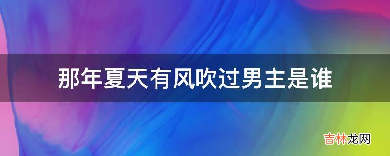 那年夏天有风吹过男主是谁?