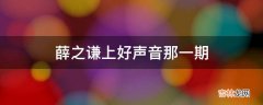 薛之谦上好声音那一期?