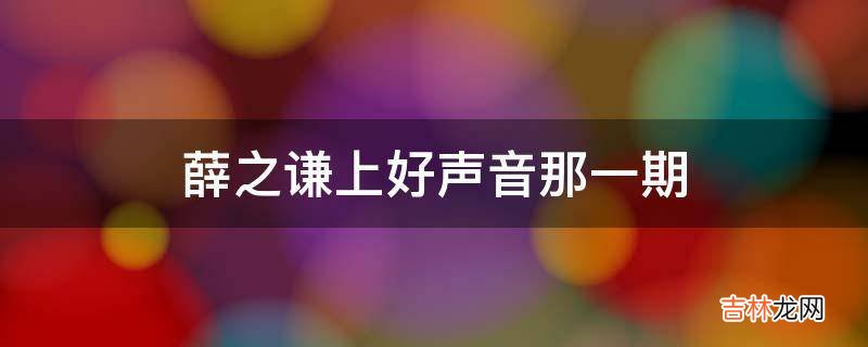 薛之谦上好声音那一期?