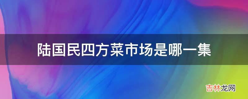 陆国民四方菜市场是哪一集?