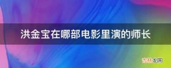 洪金宝在哪部电影里演的师长?