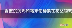 香蜜沉沉烬如霜邓伦杨紫在花丛吻戏第几集?