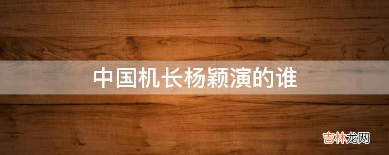 中国机长杨颖演的谁?