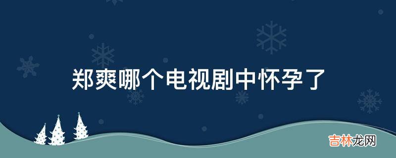 郑爽哪个电视剧中怀孕了?