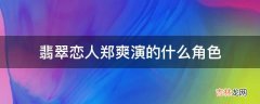 翡翠恋人郑爽演的什么角色?