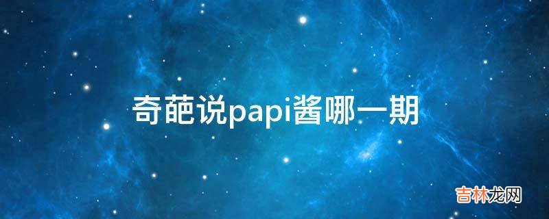 奇葩说papi酱哪一期?