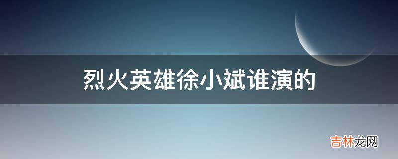 烈火英雄徐小斌谁演的?