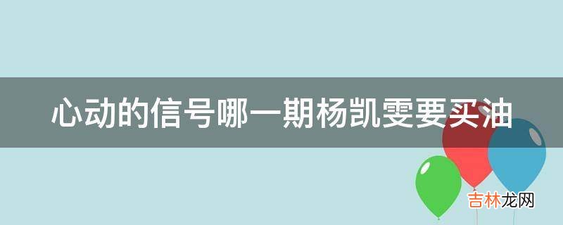 心动的信号哪一期杨凯雯要买油?