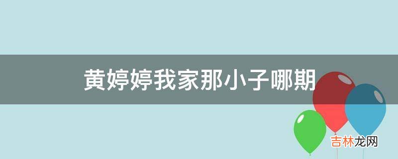 黄婷婷我家那小子哪期?