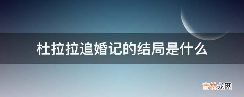 杜拉拉追婚记的结局是什么?