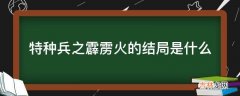 特种兵之霹雳火的结局是什么?