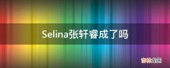 Selina张轩睿成了吗?