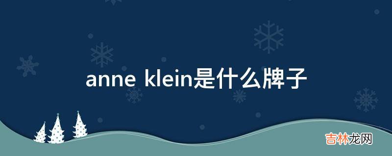 anne klein是什么牌子?