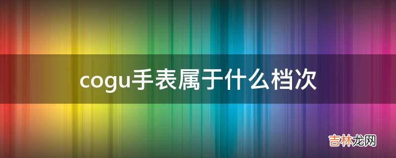 cogu手表属于什么档次?