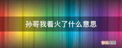 孙哥我着火了什么意思?