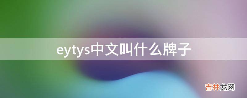 eytys中文叫什么牌子?