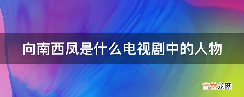 向南西凤是什么电视剧中的人物?
