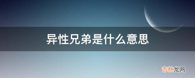 异性兄弟是什么意思?