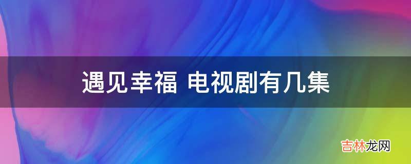 遇见幸福 电视剧有几集?