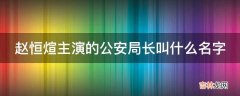 赵恒煊主演的公安局长叫什么名字?