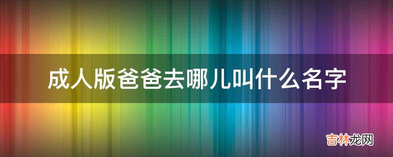 成人版爸爸去哪儿叫什么名字?