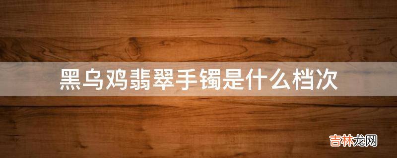 黑乌鸡翡翠手镯是什么档次?