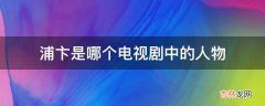 浦卞是哪个电视剧中的人物?