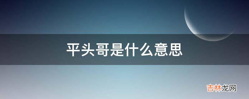 平头哥是什么意思?